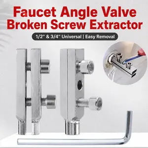 Broken Screw Extractor Tool for Faucet and Angle Valve Repair, Plumbing Removal Tool Kit for Bathroom Kitchen Pipe Fittings