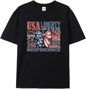 USA Independence Day Tee T-Shirt Shirt 1776 2026 4th of July Patriotic Unisex