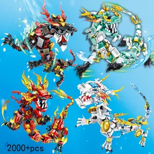 1000-Piece Building Blocks Set, 4 Battle Robots Transformers, Cool 2-In-1 Robot Model, Transforming Robots, Combat Robots, Easter & Ramadan Gift, Sci-Fi Enthusiasts' Collectible