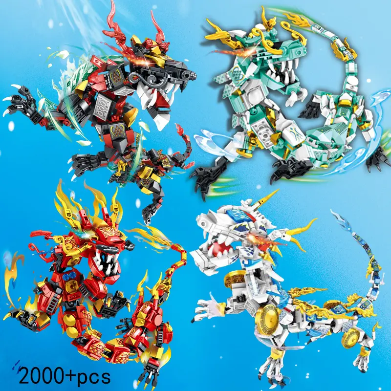 1000-Piece Building Blocks Set, 4 Battle Robots Transformers, Cool 2-In-1 Robot Model, Transforming Robots, Combat Robots, Easter & Ramadan Gift, Sci-Fi Enthusiasts' Collectible