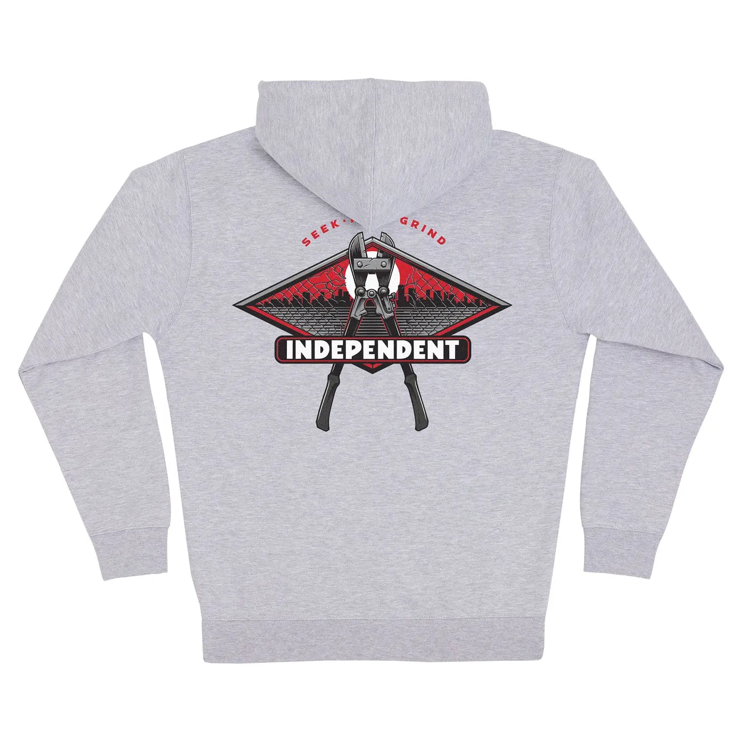 Independent Skateboard Trucks Hoody Keys to the City Zip Grey Heather