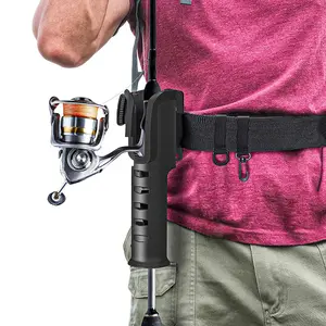 Fishing Hands-Free Waist Belt, 1.38 in Nylon PVC Adjustable Waist Mount, Portable Rod Holder for Outdoor Use