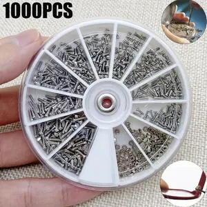 1000PCS 12 types of small stainless steel screws, electronic nuts, combination home toolbox accessories, sunglasses, clocks, mirror legs, screw tool kit, repair box combination set