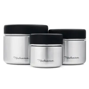 Modaniam Leak proof Stainless Steel Canister Portable Lunch Box Jars - Fruits, Yogurt, Rice, Oatmea, snacks
