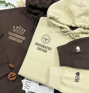 Designated Driver & Passenger Princess Couple Hoodies – Personalized Matching Sweatshirts