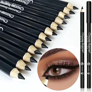 1/3Pc High Pigmented Eyeliner Pencil Black Wooden Eyeliner Eyebrow Pencil Hard Refill Smooth Black Long-Lasting Cosmetics Makeup