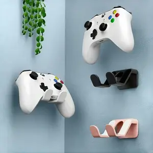 2pcs Multifunctional Wall-Mounted Game Controller Holders, Console Accessories, with Strong Adhesive & Screw Installation Options, Padded for Protection, Plastic Organizer, Utility Hooks