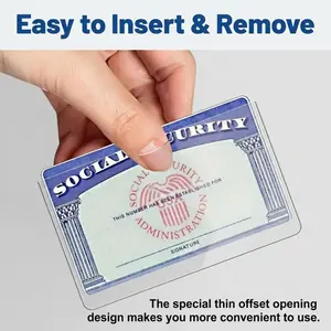 Pack of 10 protective sleeves for Social Security cards and health insurance cards, made from 24-micron thick transparent PVC — waterproof ID card, debit/credit card sleeves (10 pieces)