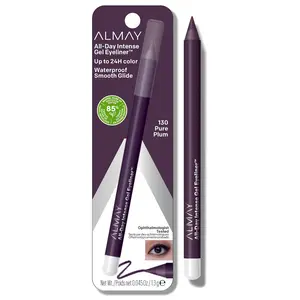 Gel Eyeliner, Waterproof, Fade-Proof Eye Makeup, Easy-to-Sharpen Liner Pencil, 130 Pure Plum, 0.045 Oz night water resistant Lipliner Gentle