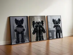 Set of 3 Hypebeast Toys Poster, Bathroom Wall Art, Funny Toilet Print, No Frame