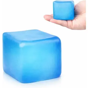 Square Stress Cube – Ice Cube Squishy Toy for Kids & Adults | Fidget Cube, Non-Toxic Sensory Squishy Ball, Stress Relief & Anxiety Toy