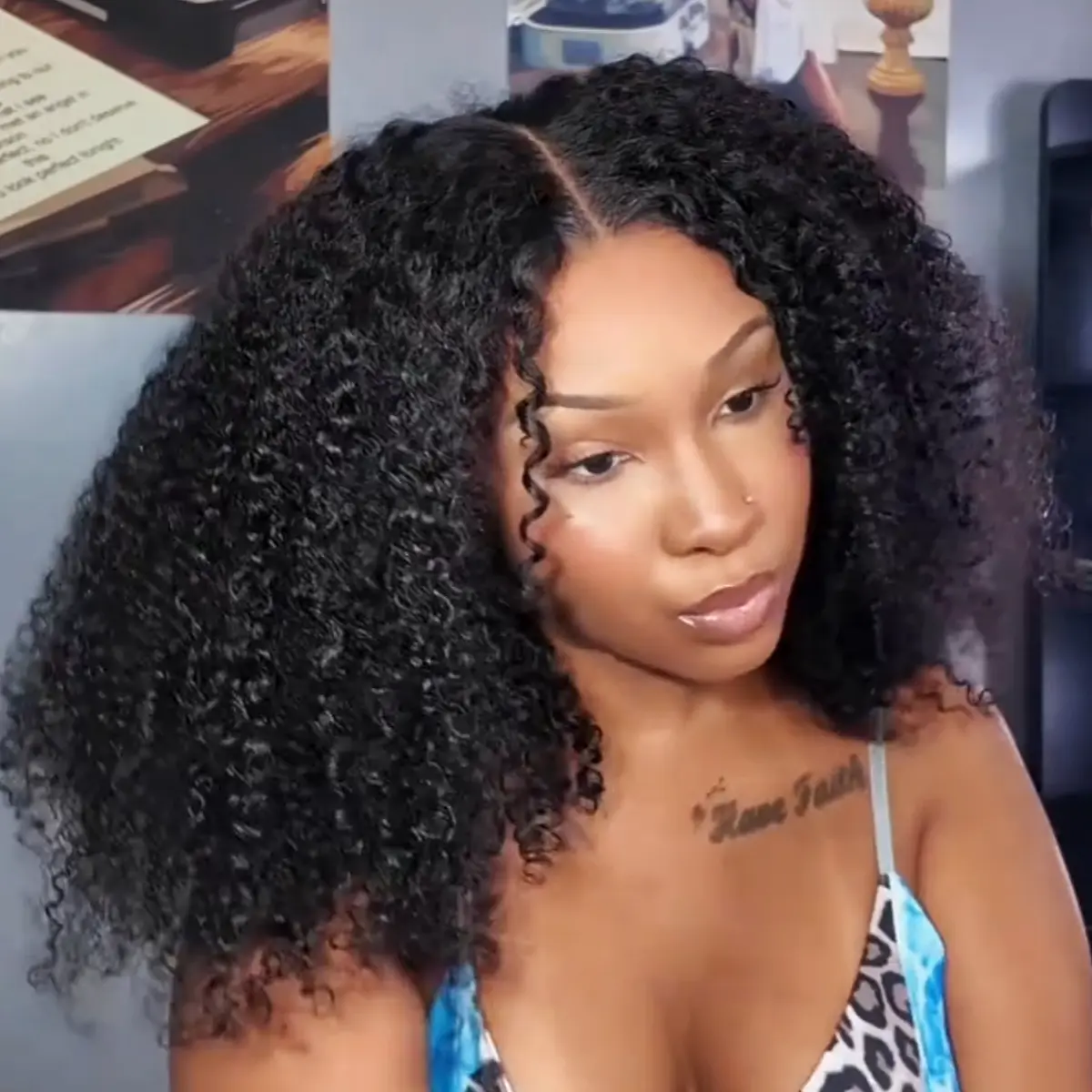 UNice 250% Density Afro Kinky Curly Wig with Layer Coil Ends Pre Bleached Glueless 7x5 HD Lace Closure Human Hair Wigs with Drawstring Pre Plucked Natural Hairline Beginners Friendly #tiktokshopstockup