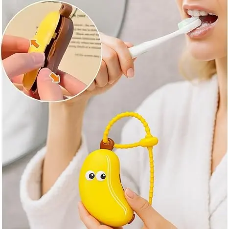 Banana Toothbrush Holder for Travel - 2Pcs Cute Banana Shape