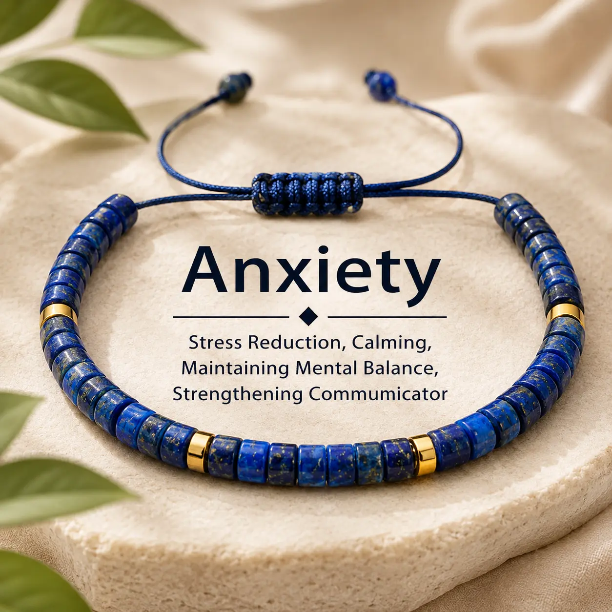 Relieve Anxiety Lapis Lazuli Beaded Bracelet, Brings Serenity & Luck - Sparkling Faux Crystal Jewelry Infused With Prosperity Energy, Good Luck Love Blessing, Unisex Gift For Men And Women Crystal bracelet, Bracelets For Couple
