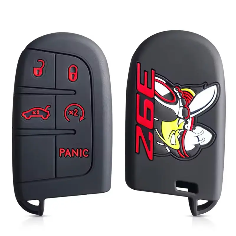 Dodge Car Key Cover Case Protector For Scat pack 392 Charger Challenger (QTY 1) Red Truck Accessories Vehicle