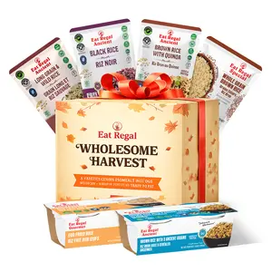 Eat Regal Wholesome Harvest Gift Box, 6-Pack Ancient Grains & Superfood Rice Collection | Up to 16g Protein & 16g Fiber per Pack | Non-GMO, Ready in 1–1.5 Minutes | Healthy Holiday Gift for Wellness Lovers | Limited Edition