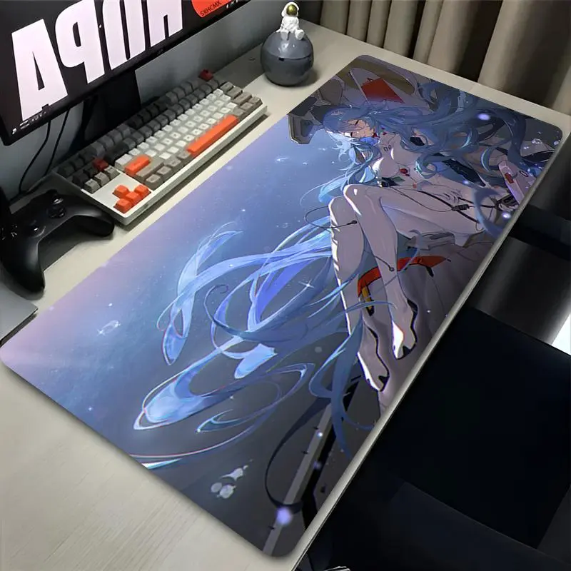 Mousepad XXL Large Kawaii Anime Girl Ayanami Rei Mouse Pads Pc Accessories Gaming Mouse Mat E-Evangelions Keyboard Desk Mat