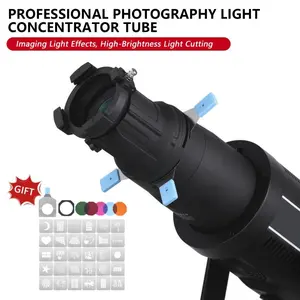 Bowens Mount Projector Accessory Kit with 5 Color Filters and 30 Gobos, Spot Conical Optical Snoot for Flash Speedlite, Monolight Portrait, Compatible with Aputure Amaran, Godox SL60