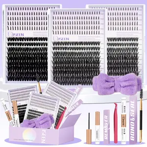 Individual Eyelash Extensions Kit, Mixed Length & Style False Eyelashes with 60D&80D&100D& Spiky Lash & Bond& Seal& Remove& Eyelash Tweezers&Brush&Hair Band, Professional Eye Enhancement Tools, Makeup, Eyelash Extensions Set