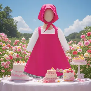 02 (Dress+Hat) Martha and Bear cosplay girl dress cute girl dress countryside style suitable for birthdays outdoor photography anniversaries