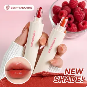 HERORANGE 6-Piece Crystal Glass Lip Stain Set - Alcohol-Free Lipstick, Moisturizing High-Shine Gloss, Hydrating Lip Care Cosmetic, Transfer & Kiss-Proof, Juicy True Red Shades, Long-Lasting, Ideal Valentine's Day Gift for Women, Glossy, Lipgloss