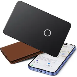 Wallet Tracker Card, Smart Rechargeable Thin Wallet Finder, Works with Apple Find My (iOS Only), Item Finder for Luggage Tags, Passports, Phone, Water Resistant (Android Not Supported)