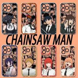 Chainsaw Man Anime Soft Phone Case for iPhone 17/16/15/14/13/12/11 Pro Max Shockproof TPU Silicone Cover with Camera Guard & Precise Cutouts