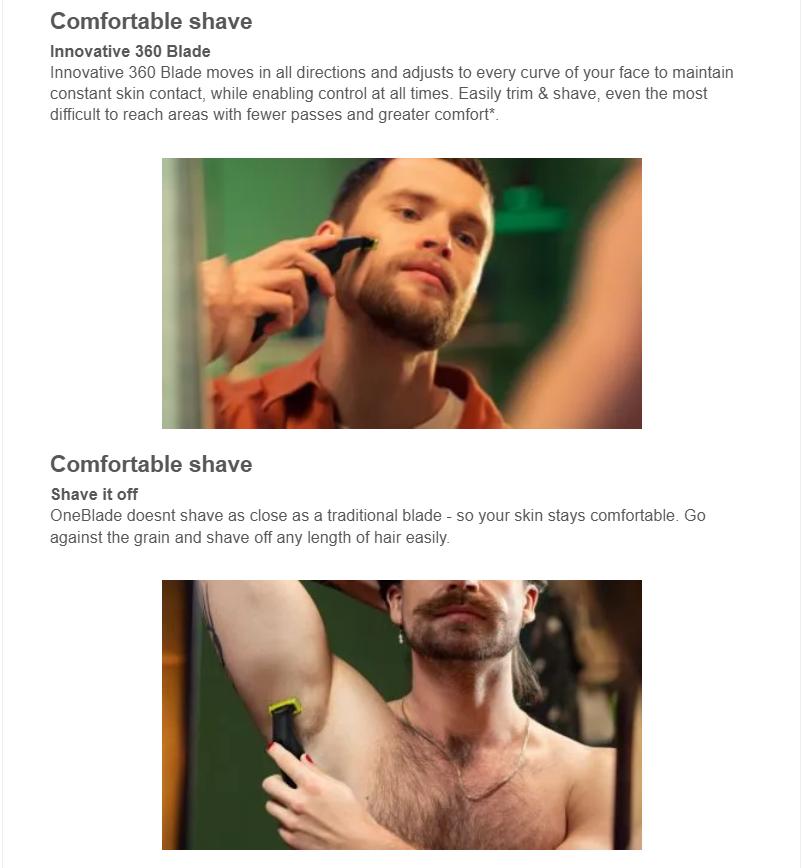Philips Norelco OneBlade 360 Pro Hybrid Face & Body Electric Trimmer QP6542/70 Philips Norelco OneBlade 360 Pro Hybrid Face & Body Electric Trimmer QP6542/70