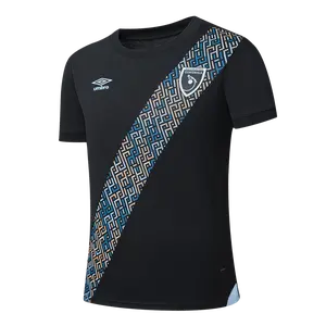Umbro Guatemala Men's 3rd Jersey 2025/26 - Black Short Sleeve Soccer Shirt with Diagonal Stripe Design for Comfort and Style