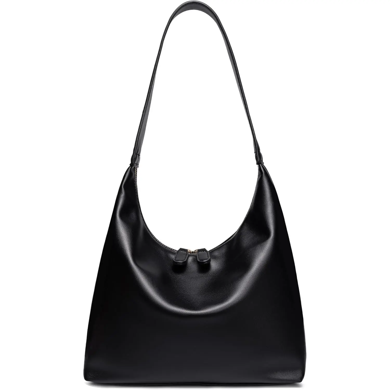 Women's Small Leather Hobo Bag - Soft Slouchy Shoulder Purse with Double Zipper Design, 2025 Baby & Maternity Fashion Accessory
