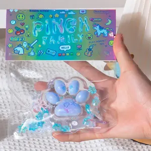 Cat Paw Squeeze Toys,Cute Kawaii Squishies,Fur Ball,Jelly Kitty Paw Squishy