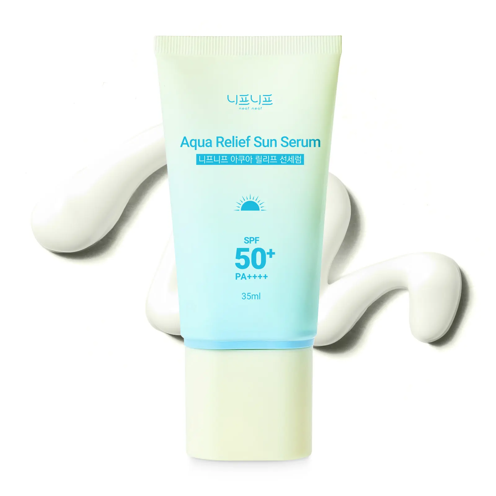 Aqua Relief Sun Serum SPF 50+ PA++++ with 73% Hydrating Essence & 10 Types of Hyaluronic Acid for UVA Protection & Dewy Finish - Facial