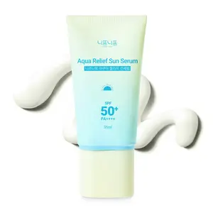 Aqua Relief Sun Serum SPF 50+ PA++++ with 73% Hydrating Essence & 10 Types of Hyaluronic Acid for UVA Protection & Dewy Finish - Facial