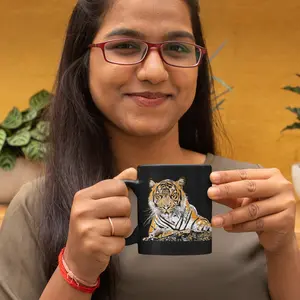 Majestic Tiger Black Glossy Mug
