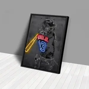 [ SPORT POSTER- UNFRAMED POSTER] Ronald Acuña Jr Poster Atlanta Braves Hand Made Poster Print Kids Wall Art Man Cave Gift Home Decor