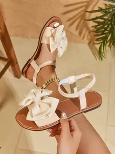 Women's Bow Flat Sandals, Sweet and Gentle Style, Summer Versatile Comfort Shoes, Easy Match for Streetwear and Dating