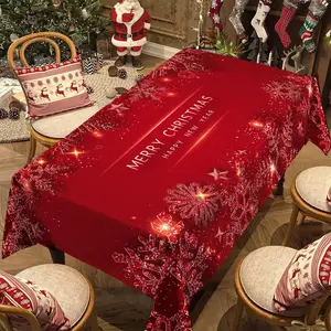 Rectangular Christmas Tablecloth, Winter Snowflake Design, Holiday Party Decorations, Best Christmas Gift, New Year Eve Dinner Decoration, Table Runner