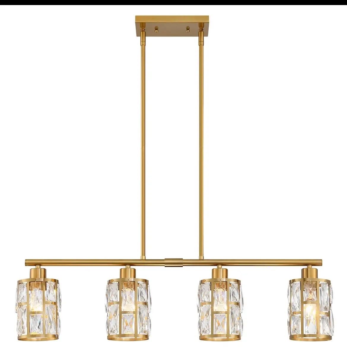 Crystal Pendant Light Fixture For Kitchen Island Farmhouse Modern Chandelier Gold
