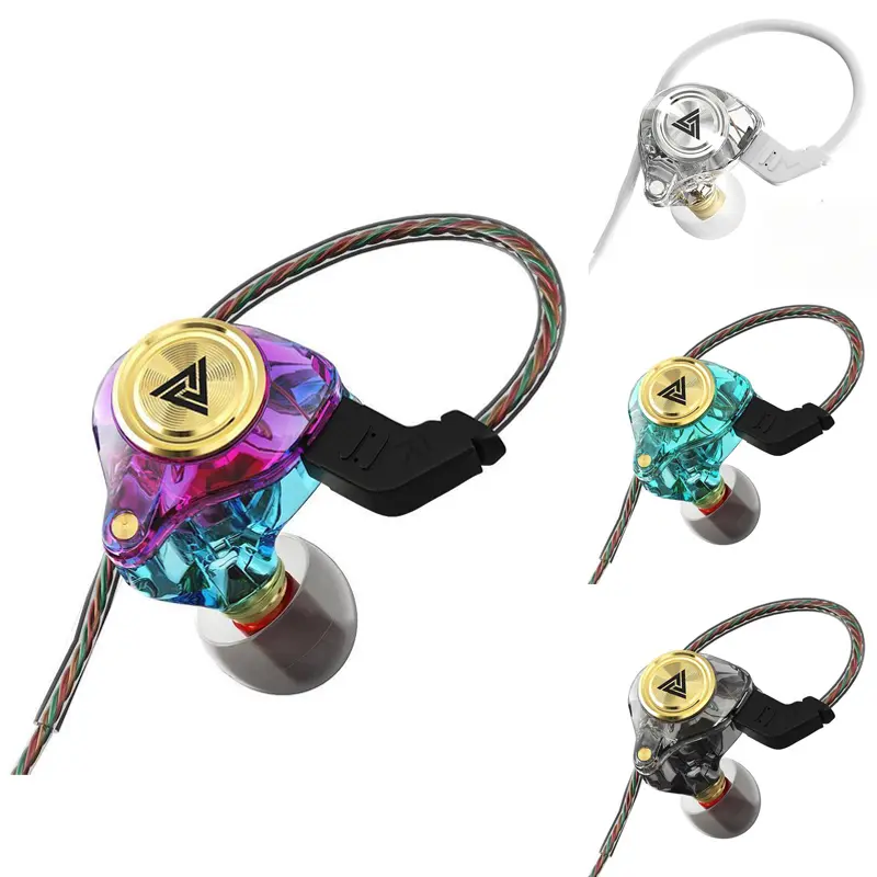 QKZ AK3 3.5mm Wired Gaming In-Ear Monitors, Noise Isolation IEM Earphones with HD Microphone, Heavy Bass Headset