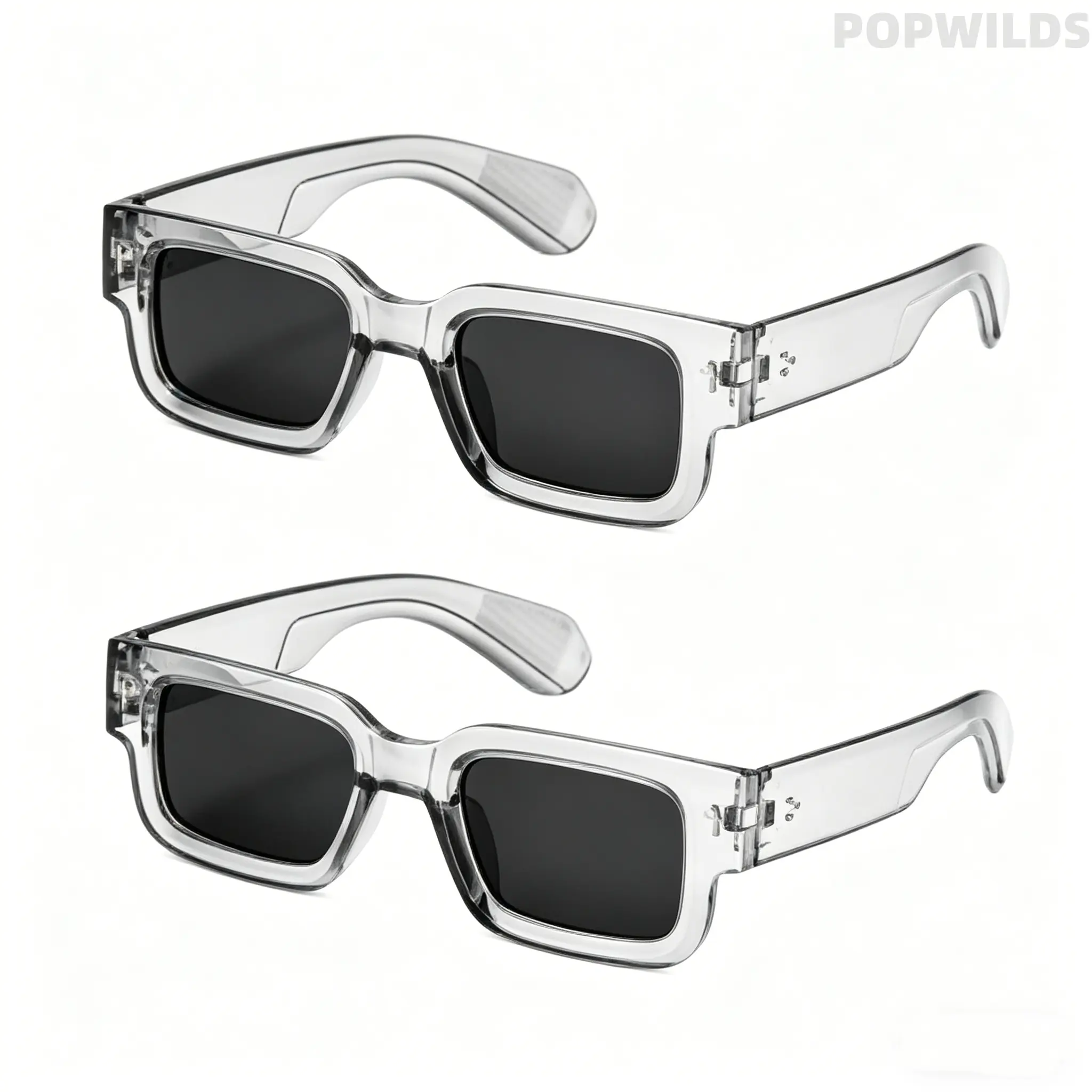 Men's Korean Style Small Square Sunglasses with Solid Tint - Chic Compact Frame with Arrow Detail for Driving & Outdoor Travel, Small Glasses, Tinted, Arrow Pinhole Tinted Visor Sunglasses