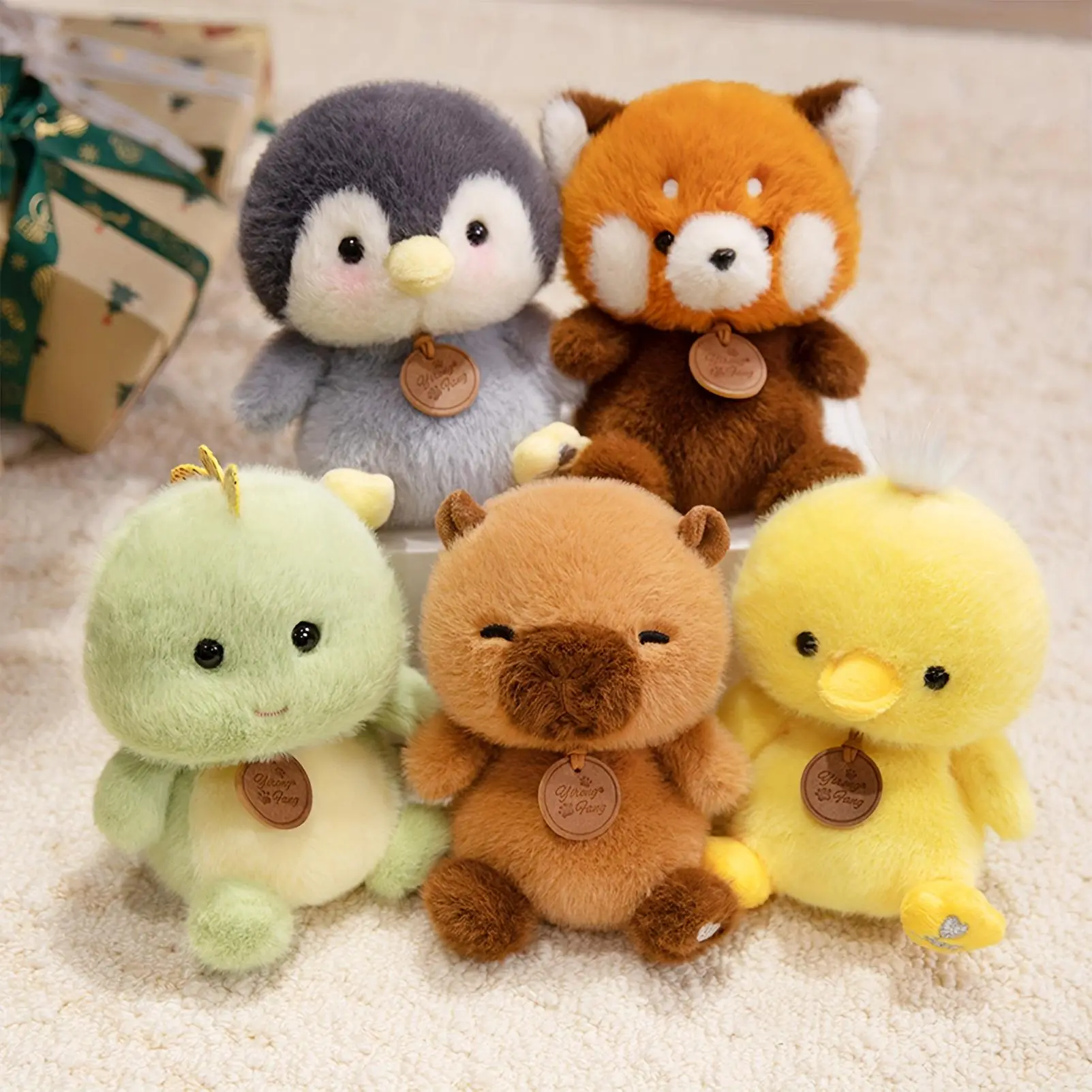 Soft Stuffed Kawaii Animal Toys (16cm/6.29in) - Unisex Cute Animal Design Collection with Penguin, Sloth, Fox, Cat, Rabbit, Duck, Panda - Mini Plush for House Decoration, Office Decor, Birthday Gifts