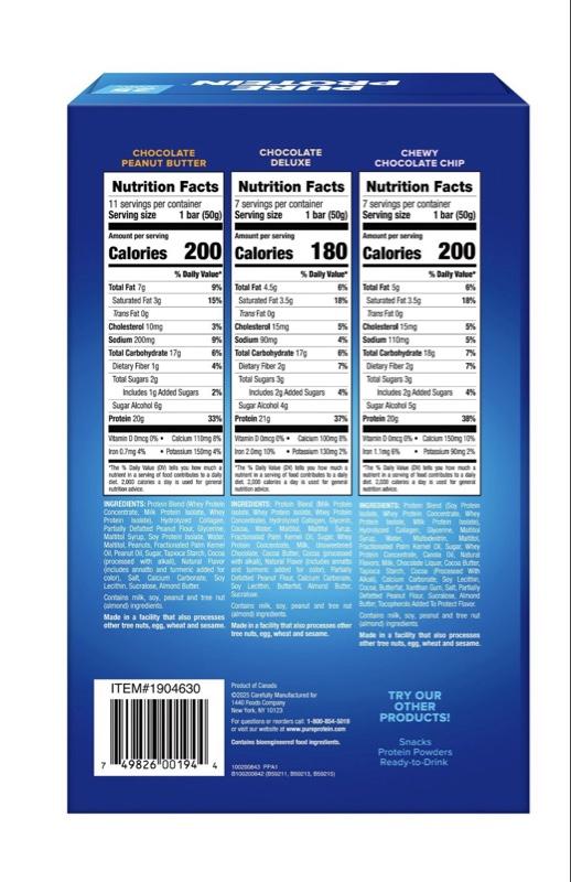 Pure Protein Bars - Variety Pack, 1.76 oz Each, 25 Count