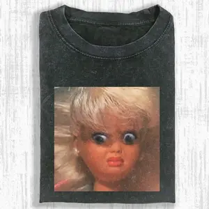 Funny Retro Style Washed Crew Neck T-Shirt,Unisex Fashion Graphic Tee,Streetwear Clothing,Trendy Outfit FO220910