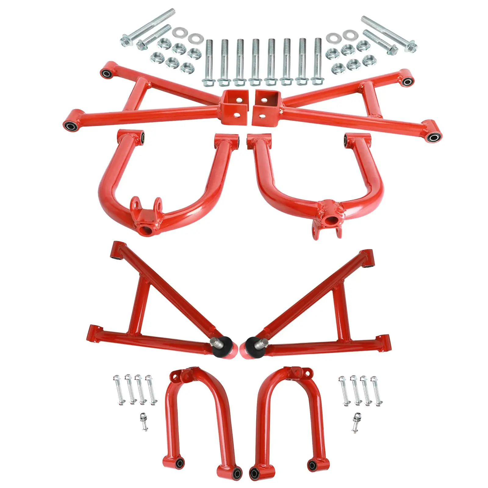 Suspension Shock Swing Arm Go Kart ATV Front & Rear Swingarm Kit Upper Lower A-Arm U-Arm for 4 Wheel Drive UTV Quad Project Bikes Buggy Golf Cart Karting Moped Dune Mower DIY Rebuild