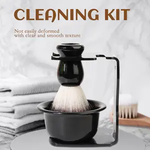 Men's Gentleman Shaving Kit with Foam Bowl, Acrylic Stand & Brush, Beard Care Tool Set, Perfect Gift for Father's Day Christmas Thanksgiving, Shaving Products