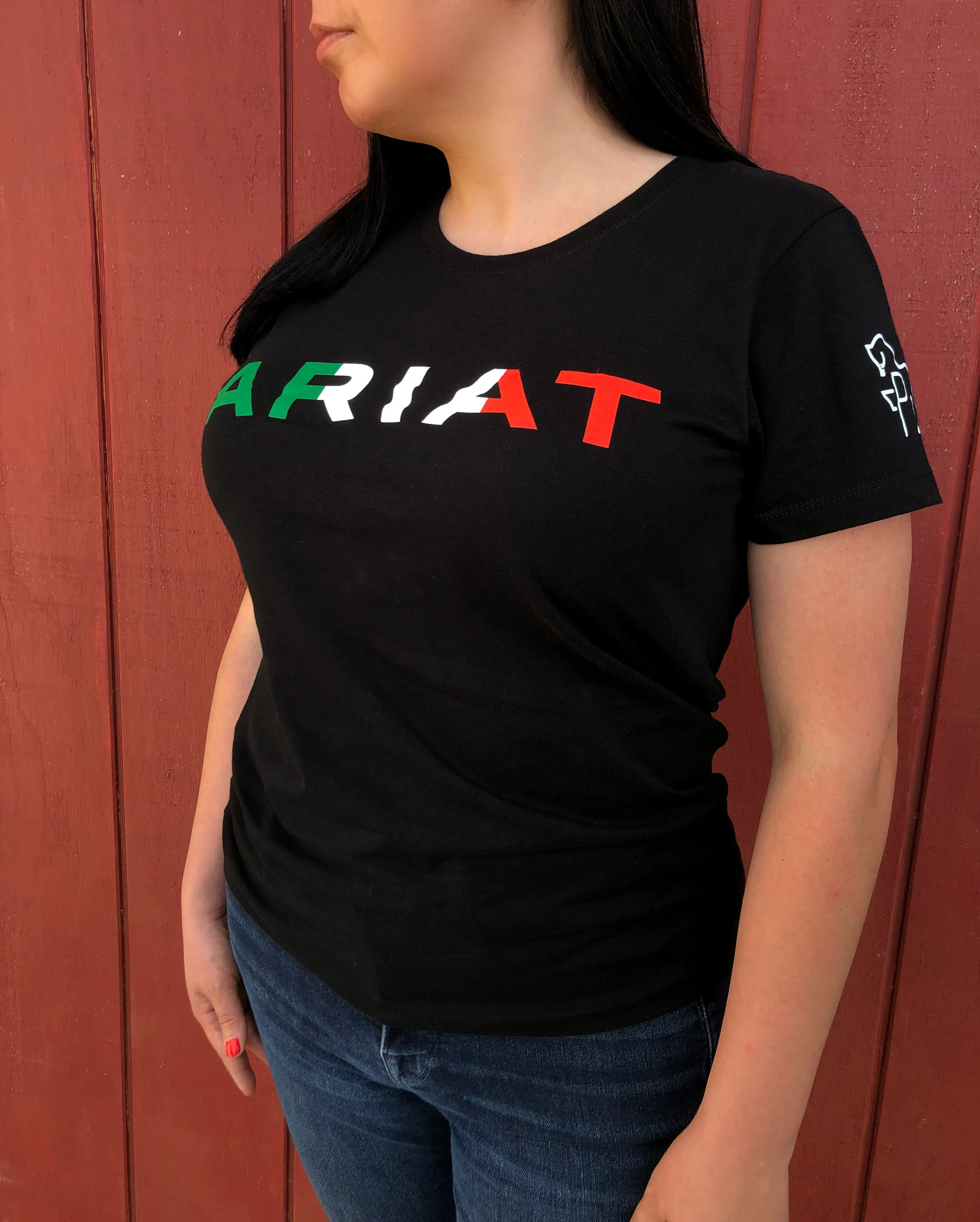 ARIAT / POTRERITO - Women Black Mexico T- Shirt ARIAT / POTRERITO - Women Black Mexico T- Shirt