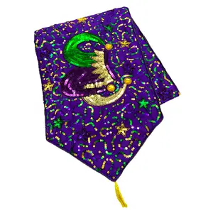 12" x 52" Purple Sequin Crown Table Runner (Each)