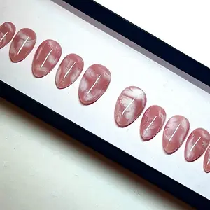 Glossy Pink Marble Nails|Take a VowLuxury Presson|Glue on Trendy Handmade|Gel X Nails |Glitter Glam Style