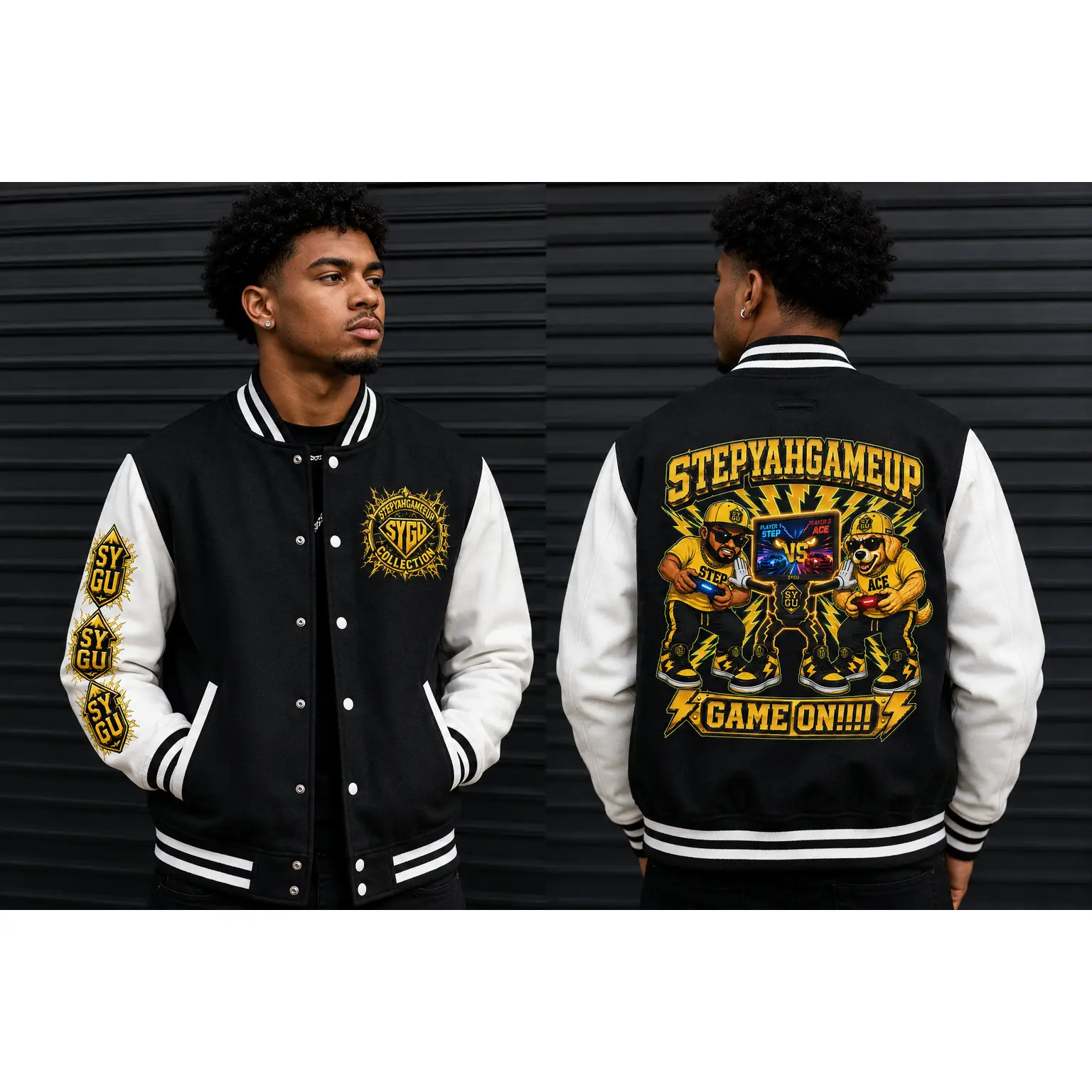 StepYahGameUp — Game On!!!! | Unisex Letterman Jacket