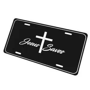Jesus Saves Camo License Plate, 12" x 6" Aluminum Vanity Tag for US Vehicles, best gift, Old School Bottomland Camo, Duck Camo, Woodland Camo Vanity Plate
